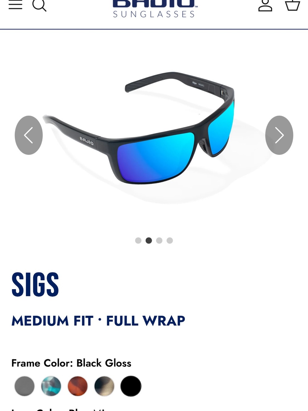 Bajio SIGS Black Sunglasses with Blue Mirror Lenses